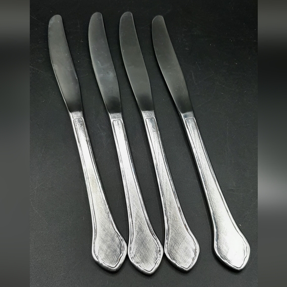 Oneida Wm A Rogers Deluxe Summer Mist Autumn Glow Stainless Knives Set Of 4 - Picture 1 of 3